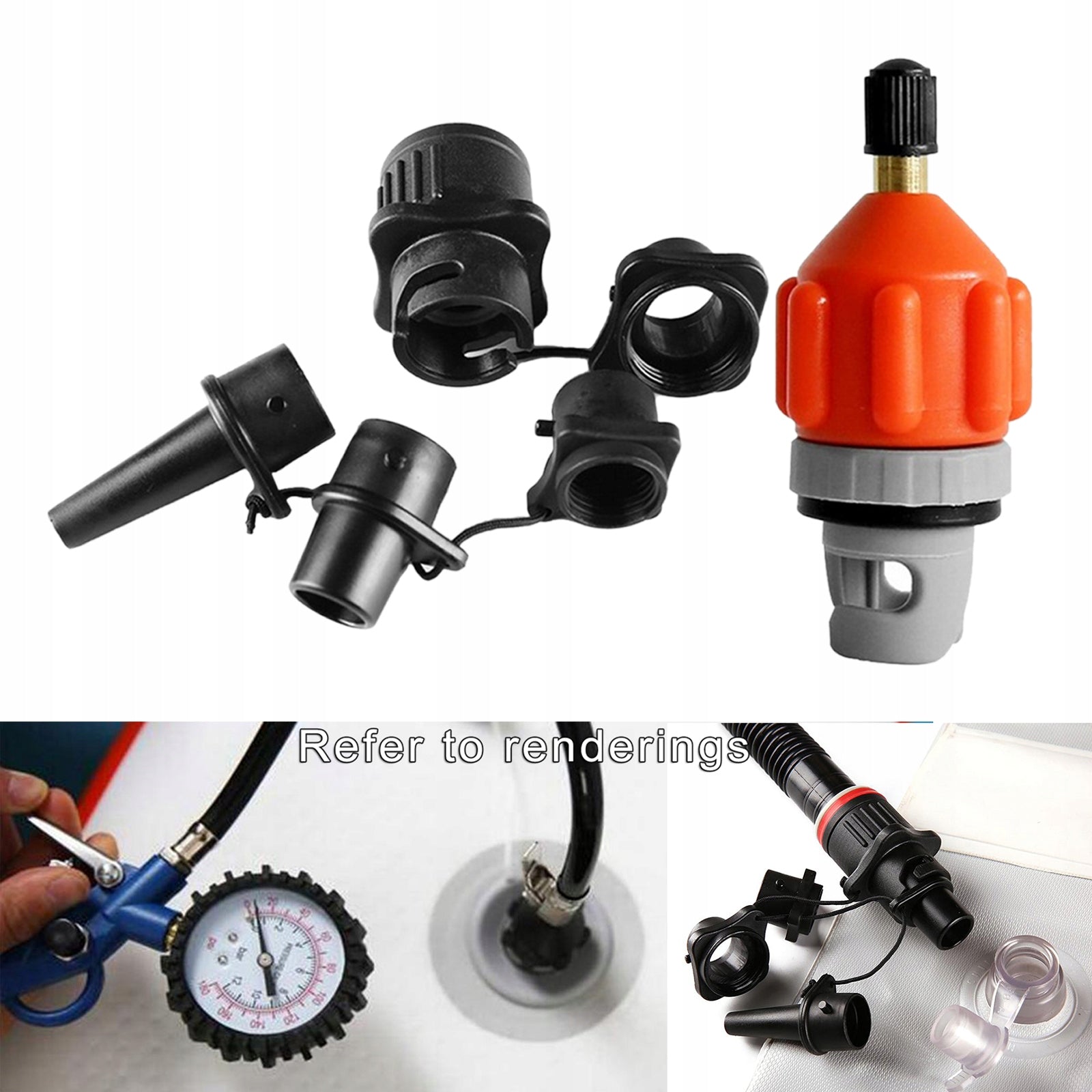 Pump Adaptor, Air Valve Converter,Air Pump Adapter with Nozzles for Orange Number of seats over 4