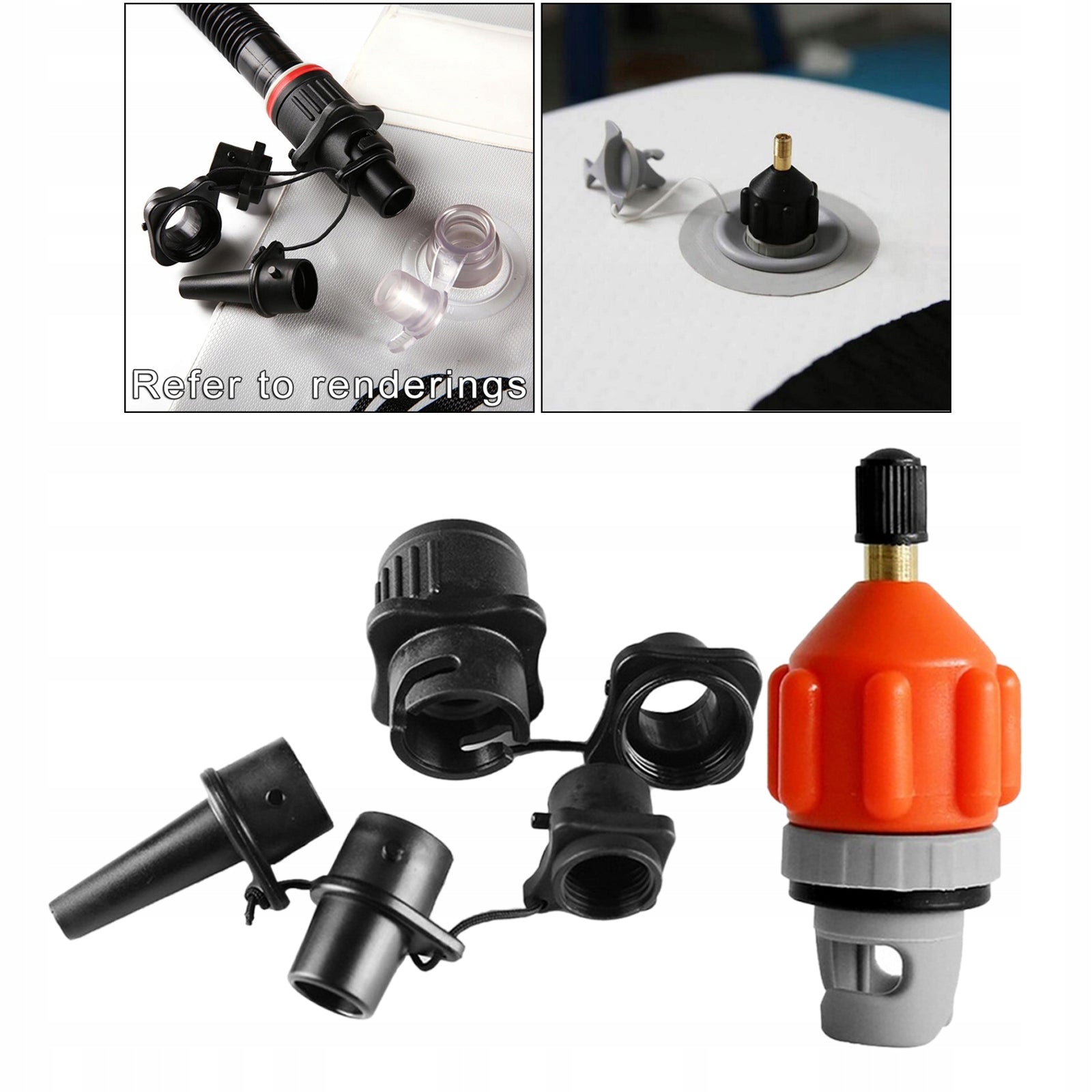 Pump Adaptor, Air Valve Converter,Air Pump Adapter with Nozzles for Orange Weight 0.11 kg