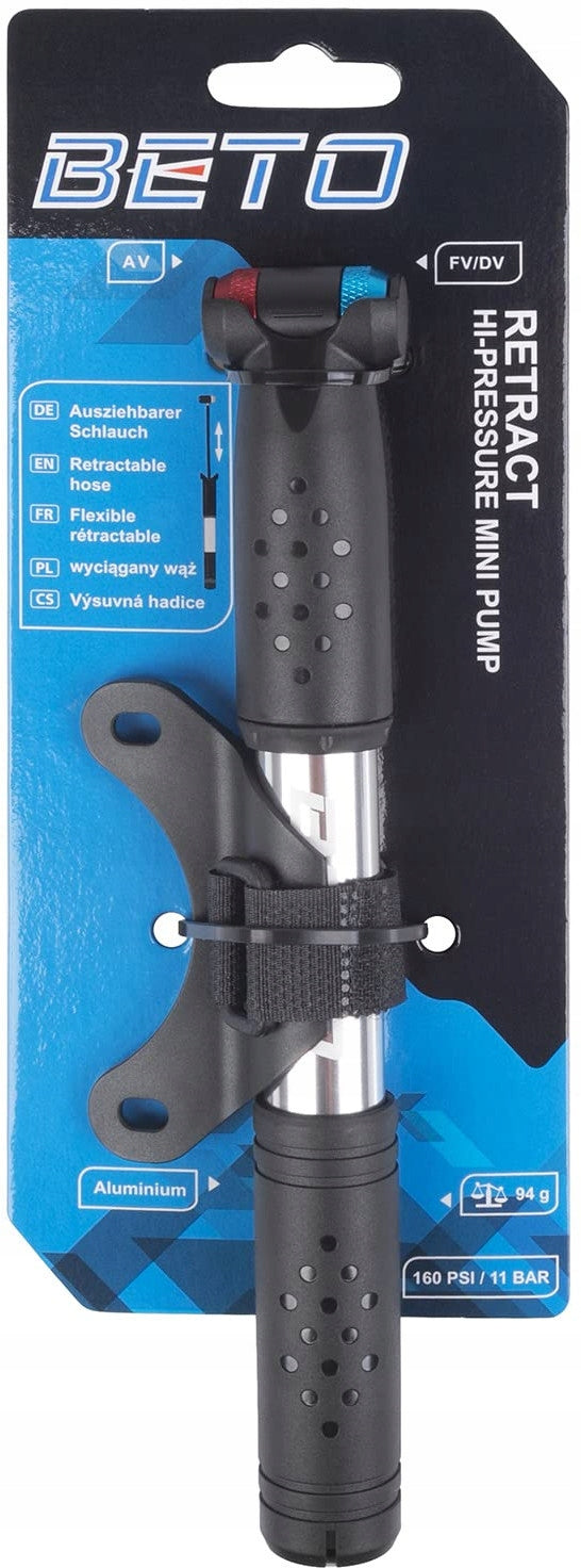 Pump BETO MINI ALU TH-002A WITH HOSE - 11 BAR - 95g - ROAD GRAVEL Manufacturer code 2-A-PO-0086