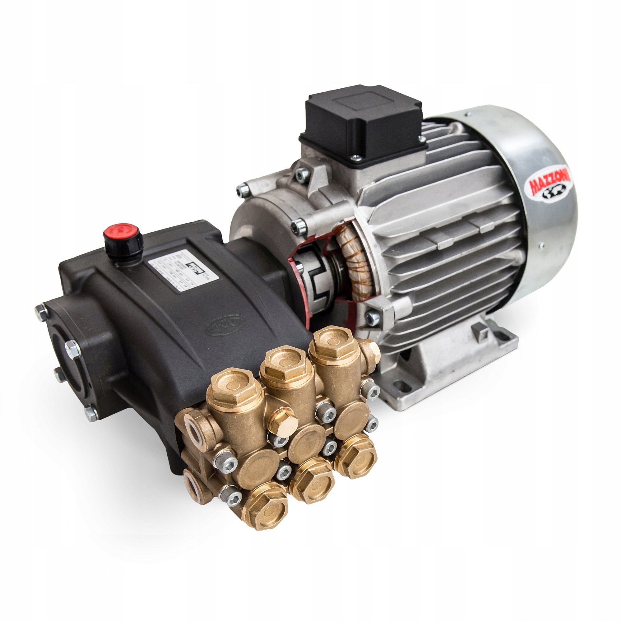 Pump + motor, for pressure washer, washer 15l/min., 200Bar 400V, branded Brand Mazzoni