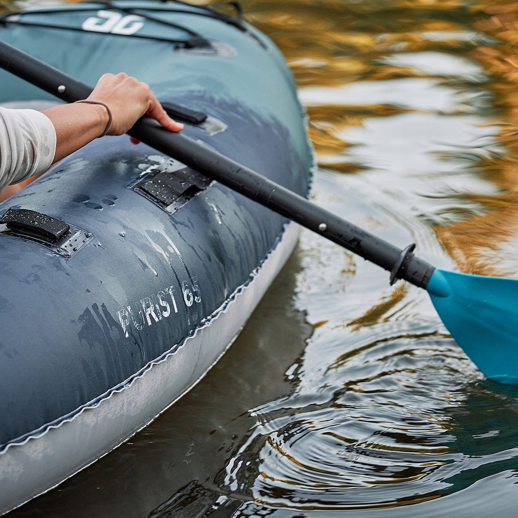 Pumped kayak 1-person Aquaglide grey Backwoods Purist 201x110x39.4 cm Weight 2.8 kg