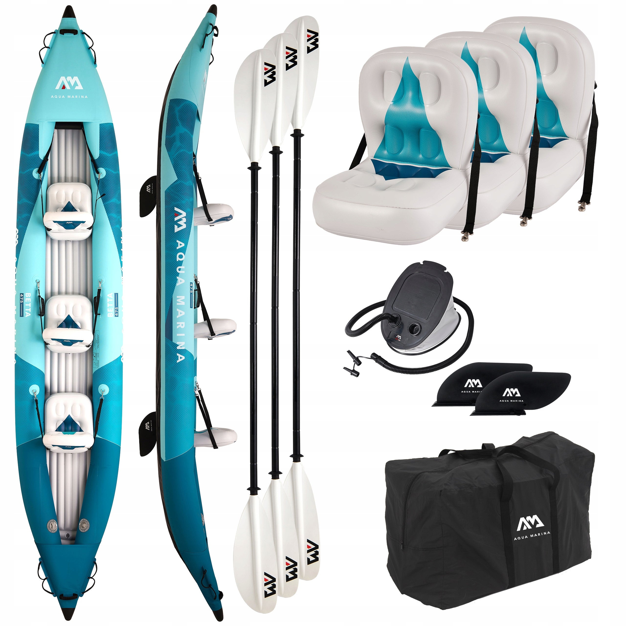 Pumped kayak Aqua Marina Betta 475 Blue 2026 3-person