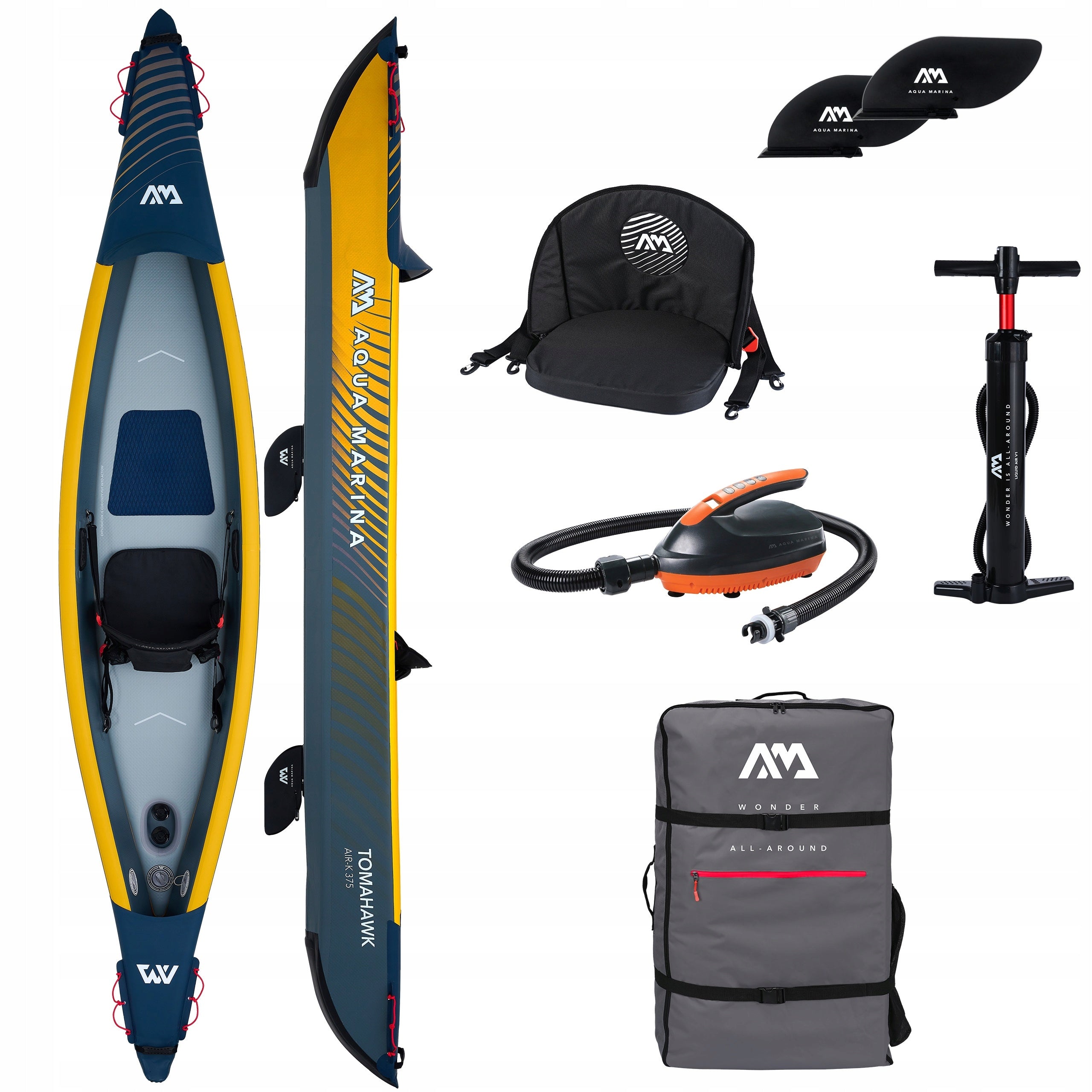 Pumped kayak Aqua Marina Tomahawk Air-K375 375 CM + ELECTRIC PUMP