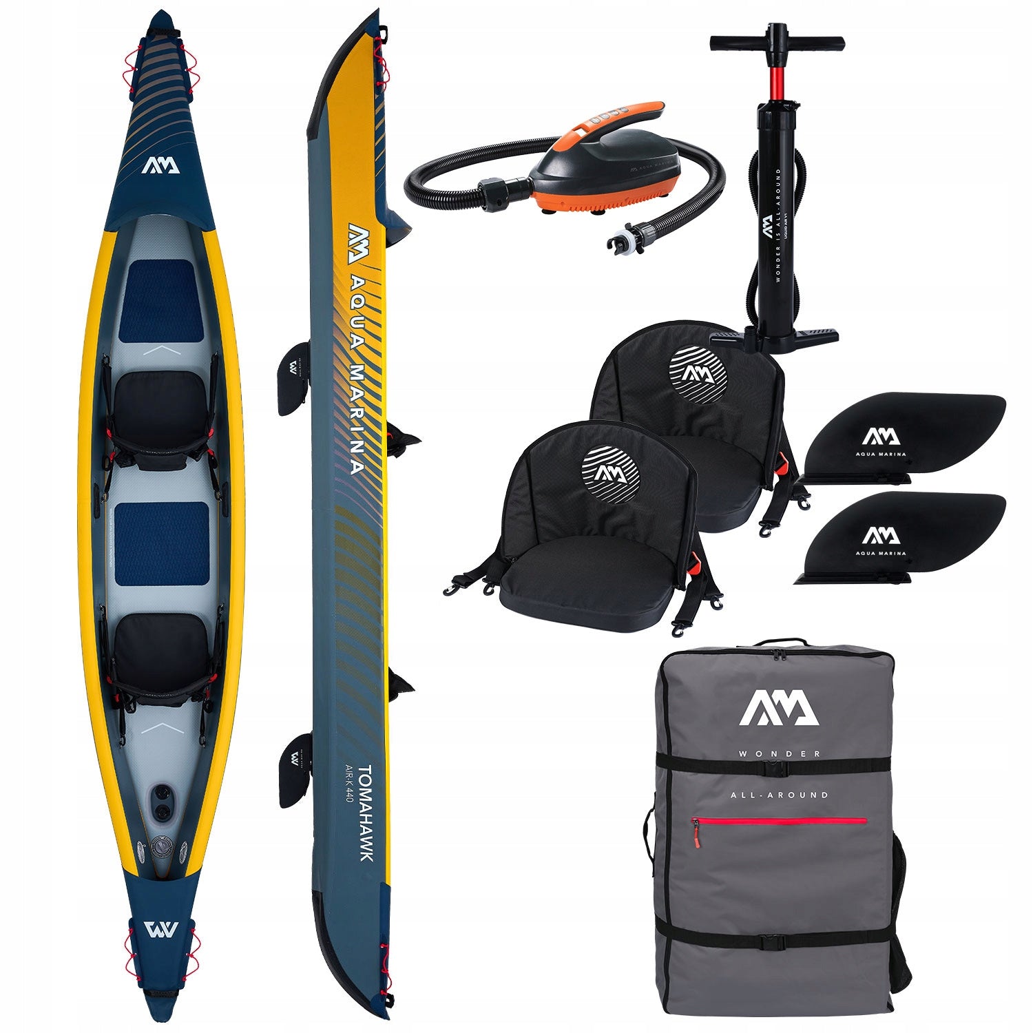 Pumped kayak Aqua Marina Tomahawk Air-K440 + Electric pump EP-T16