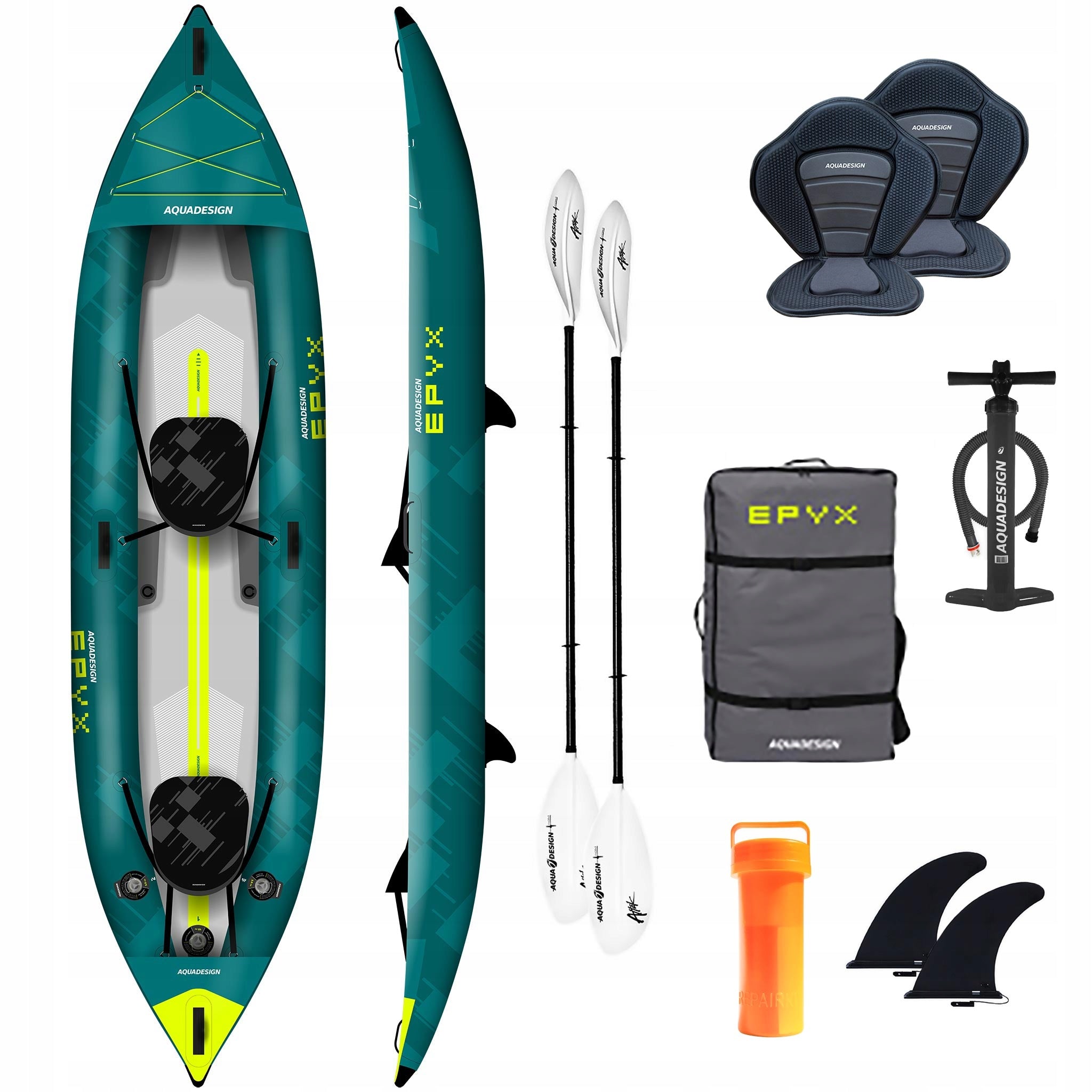 Pumped kayak Aquadesign Epyx 380 cm 2-person