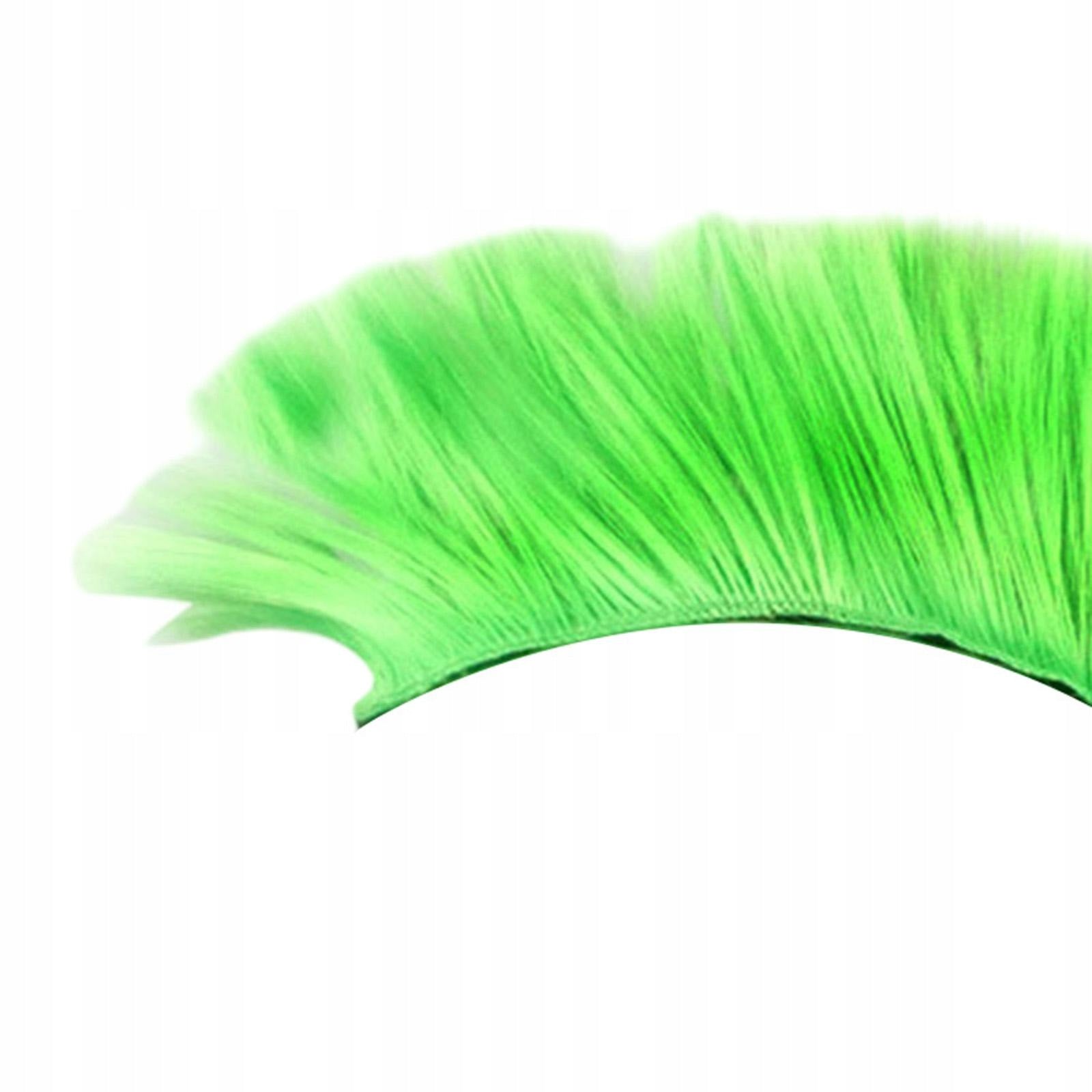 Punk Hair Wig Helmet Decor Hairpiece Extensions PET Fiber Breathable Green Packaging status original