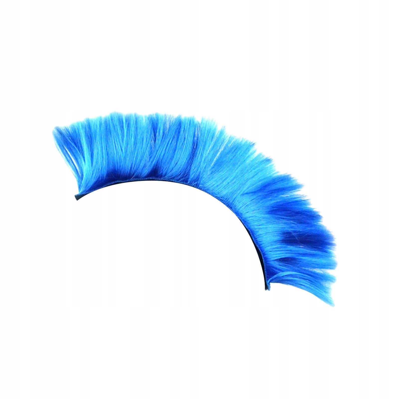 Punk Hair Wig Helmet Hairpiece Helmet Decor Motorcycle Hairpiece Blue