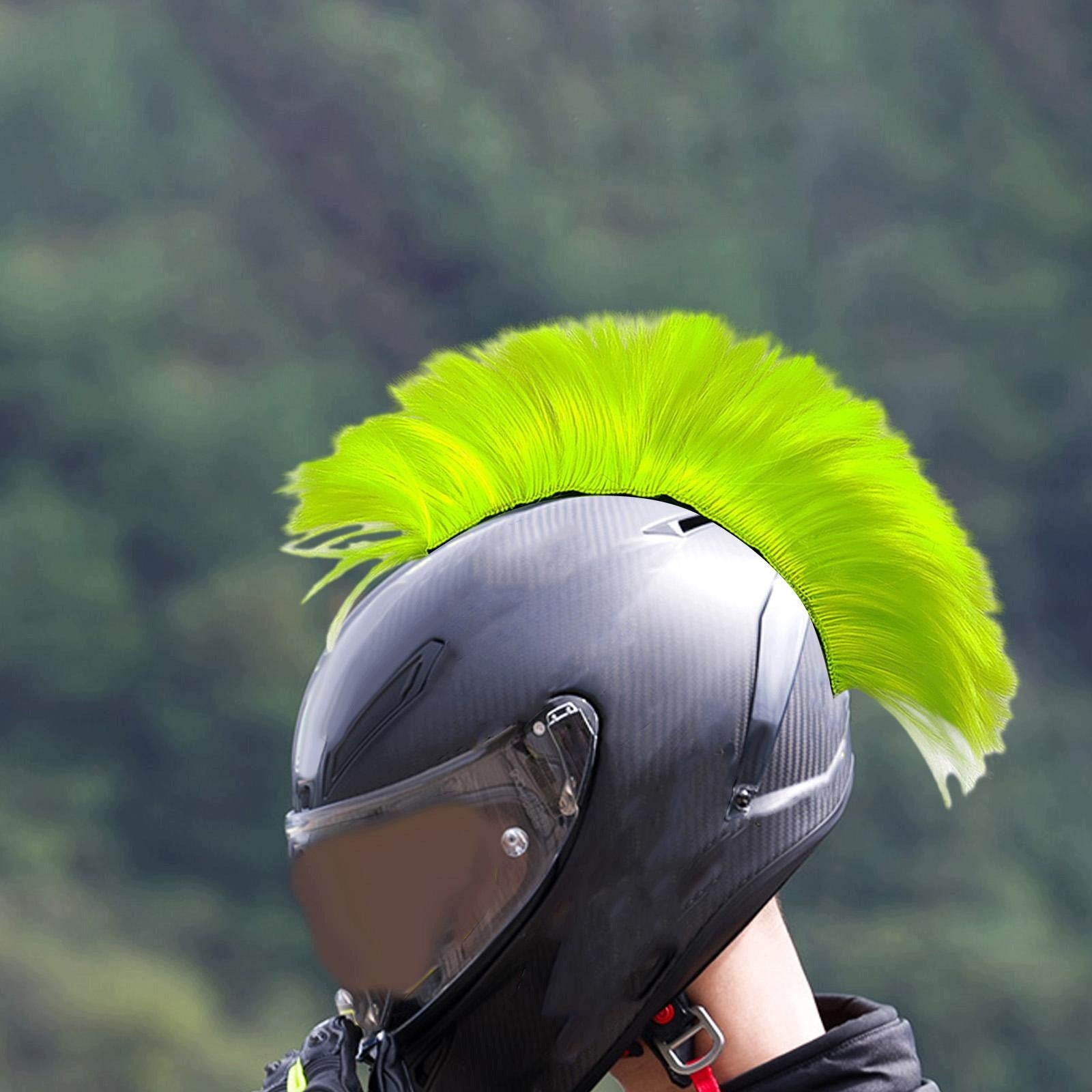 Punk Hair Wig Helmet Wigs Motorcycle Hairpiece Skinhead Wig Light Green