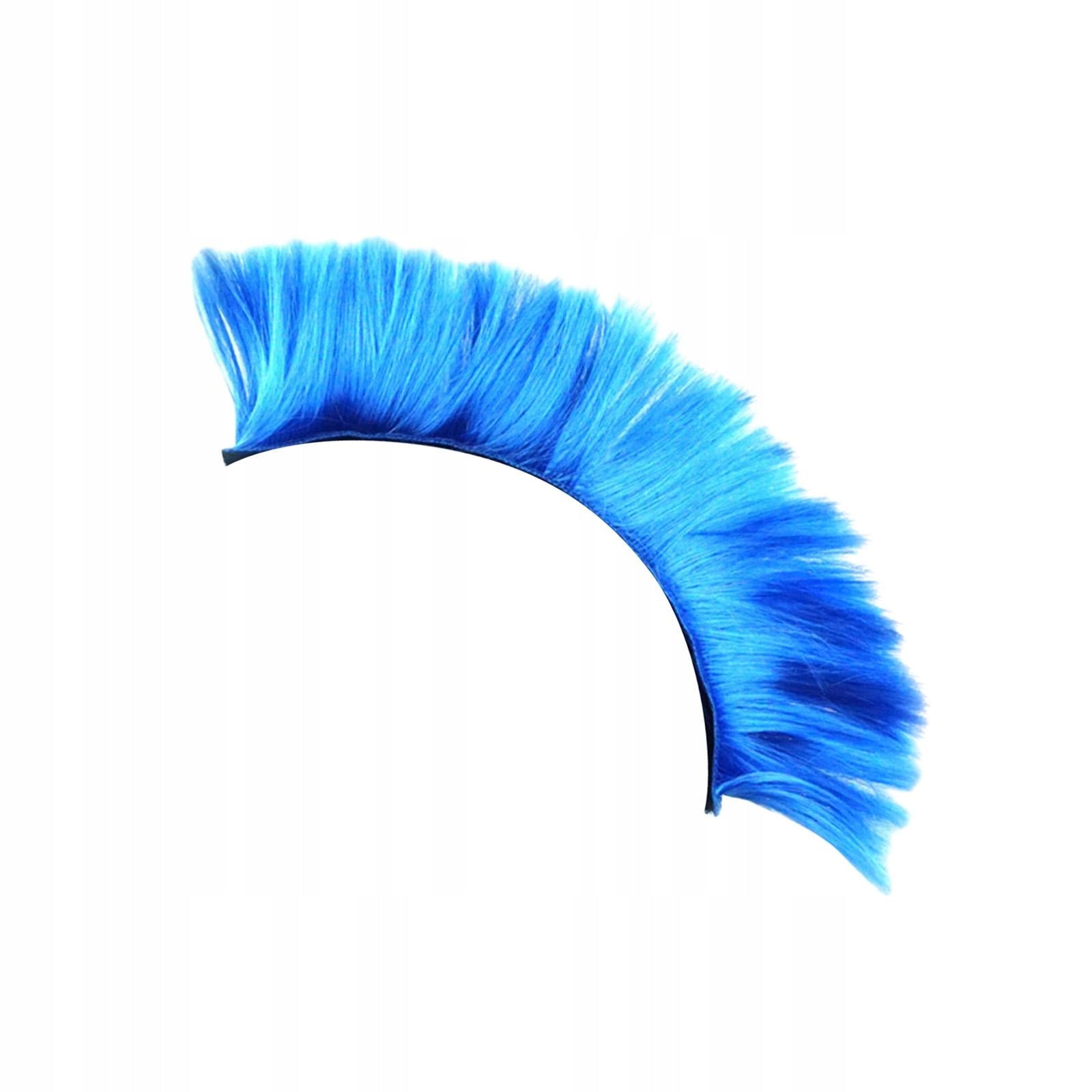 Punk Hair Wig Motorcycle Hairpiece Helmet Wigs Extensions PET Fiber Blue