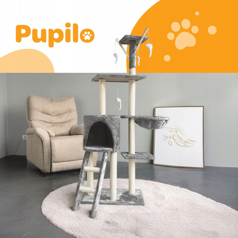 Pupilo Cottage Scratcher Bed Hammock Ladder For Cat Toys Mouse Sizal Packaging status original