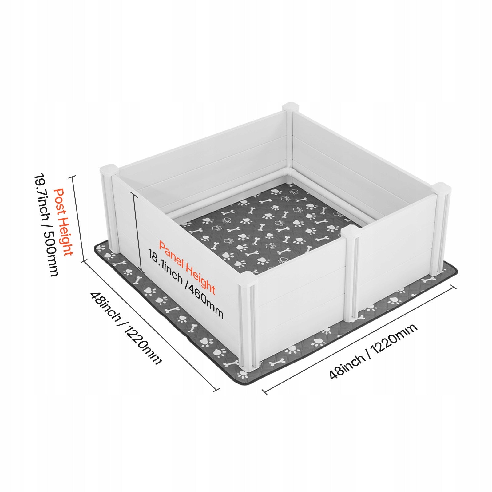 Puppies Cage Size L 122x122x46CM Adjustable Door With Pads Manufacturer code GYZXZJZJSLDXH