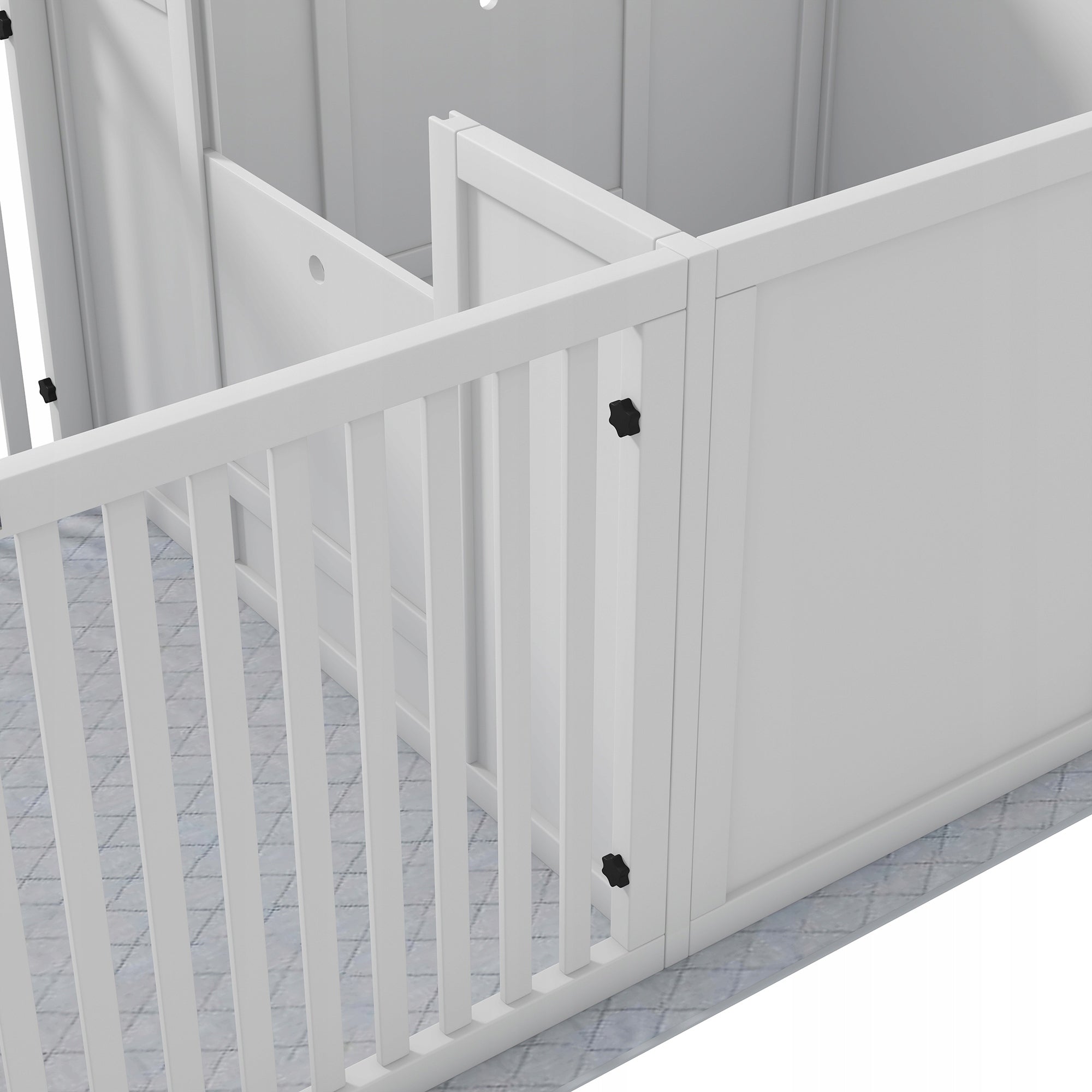 Puppies Cage with Pad, Playpen, Wood, 166x80x50 cm, White Product height 50 cm