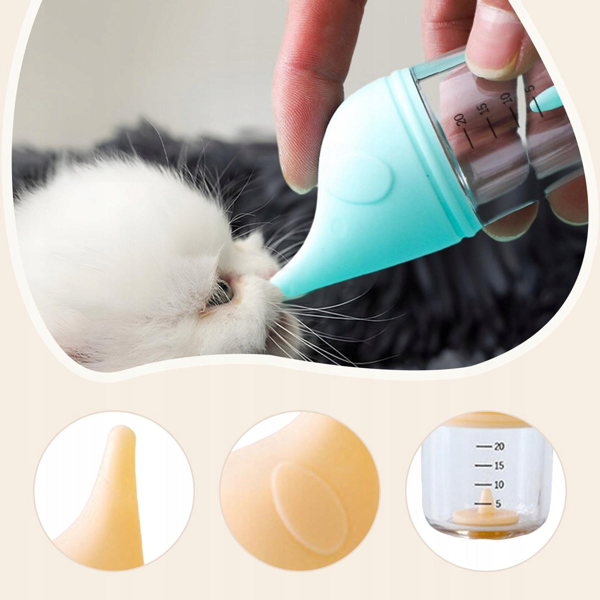 Puppies Kittens Nursing Bottle with Flow Control Yellow 20ml Packaging status original