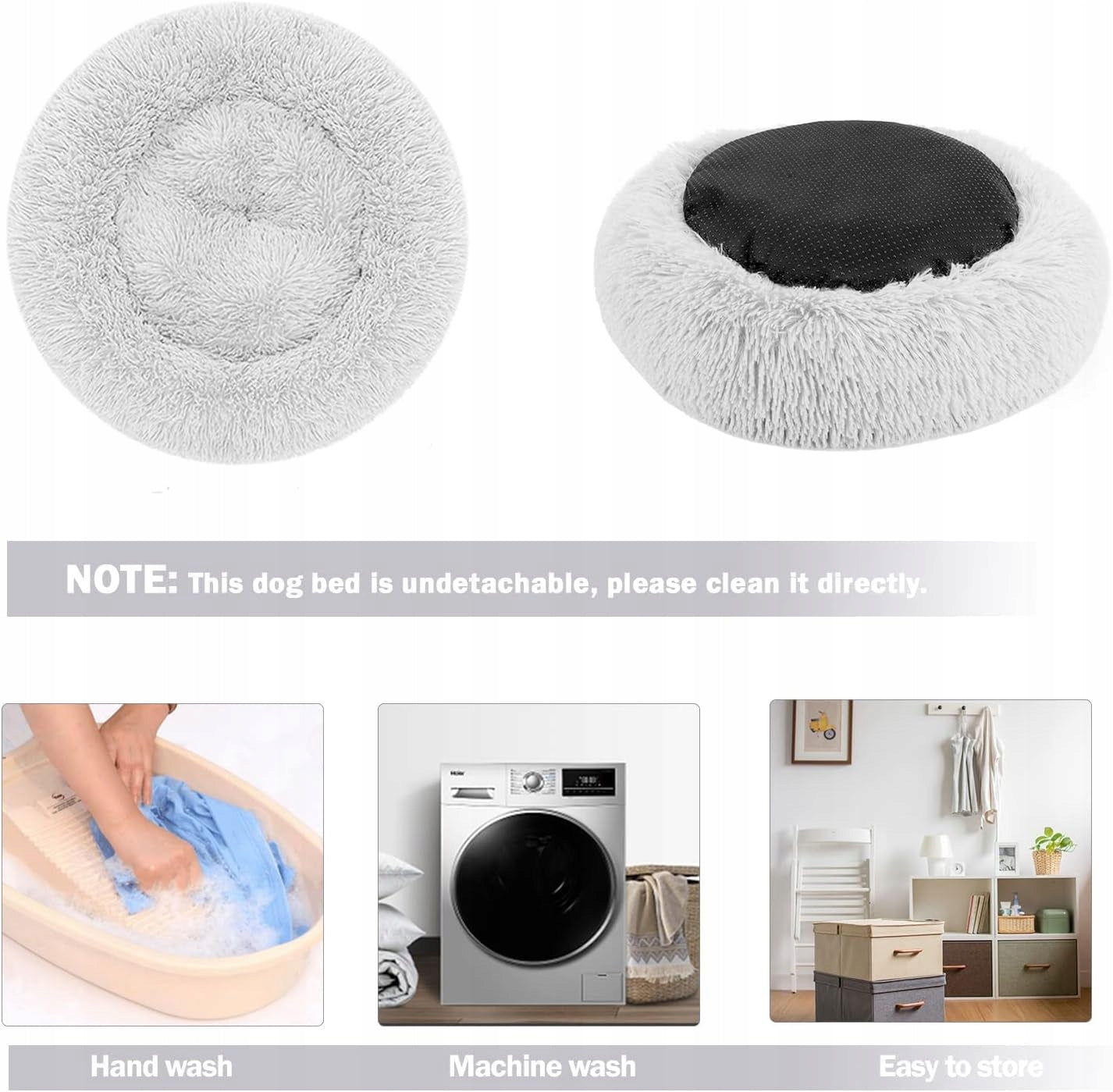 Puppy Love anti-stress bed for cat dog pillow grey 100x100 cm Dog size big dog