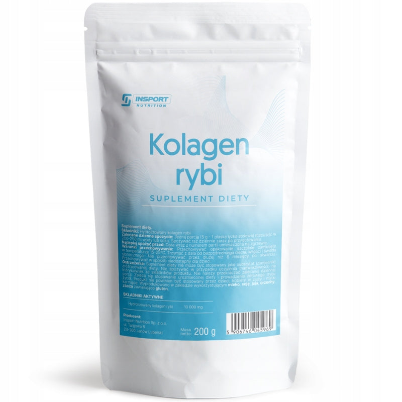 Pure FISH COLLAGEN for joints 200g powder NATURAL 10,000mg | INSPORT
