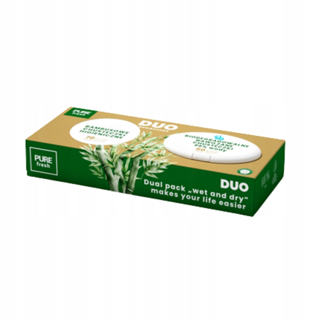 Pure Fresh Wet Wipes Bamboo Moisturized for Body 1 x 130 pcs.