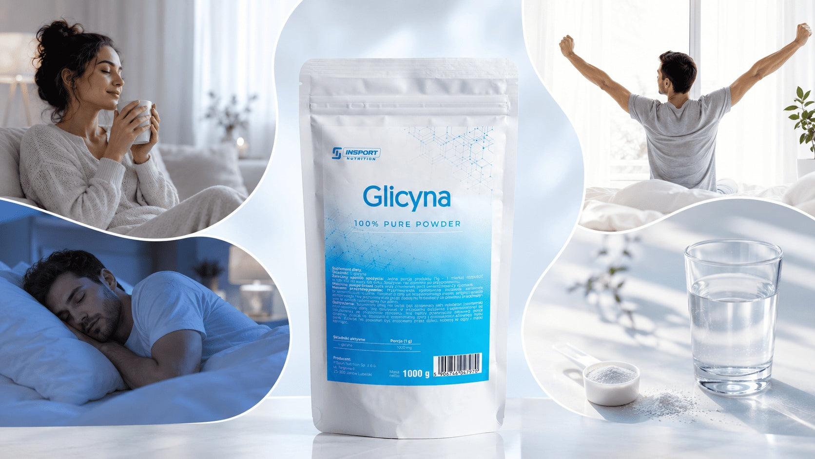 Pure GLYCINE Powder 1000mg 1kg Per SLEEP Nervous System MUSCLES | INSPORT Brand Insport Nutrition