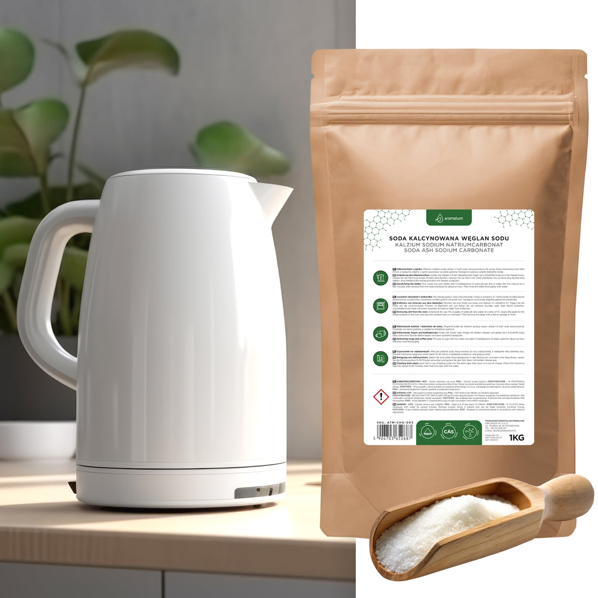 Pure Sodium Carbonate Soda Calcined for Washing Pool Cleaning 3kg Packaging status original