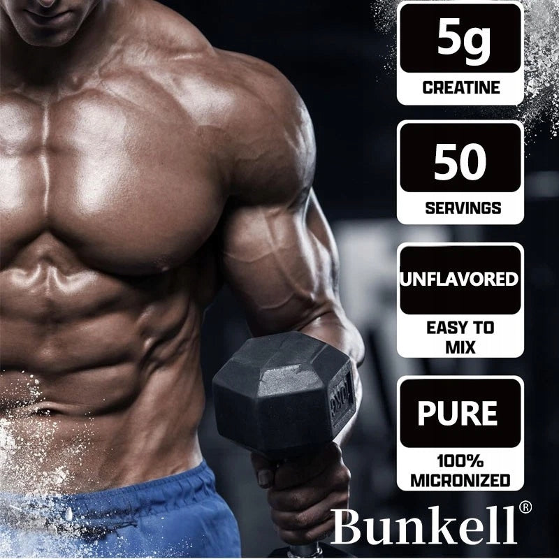 Pure creatine monohydrate supports muscle building and athletic performance 250g Expiration date at least 1 year from the date of purchase