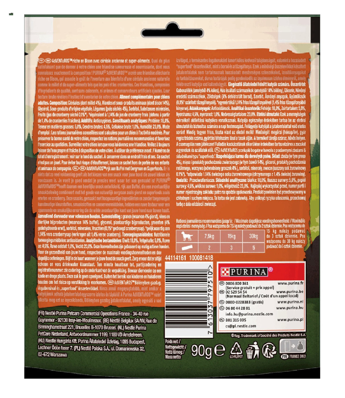 Purina ADVENTUROS Buffalo-rich snacks 90g Volume 90 ml