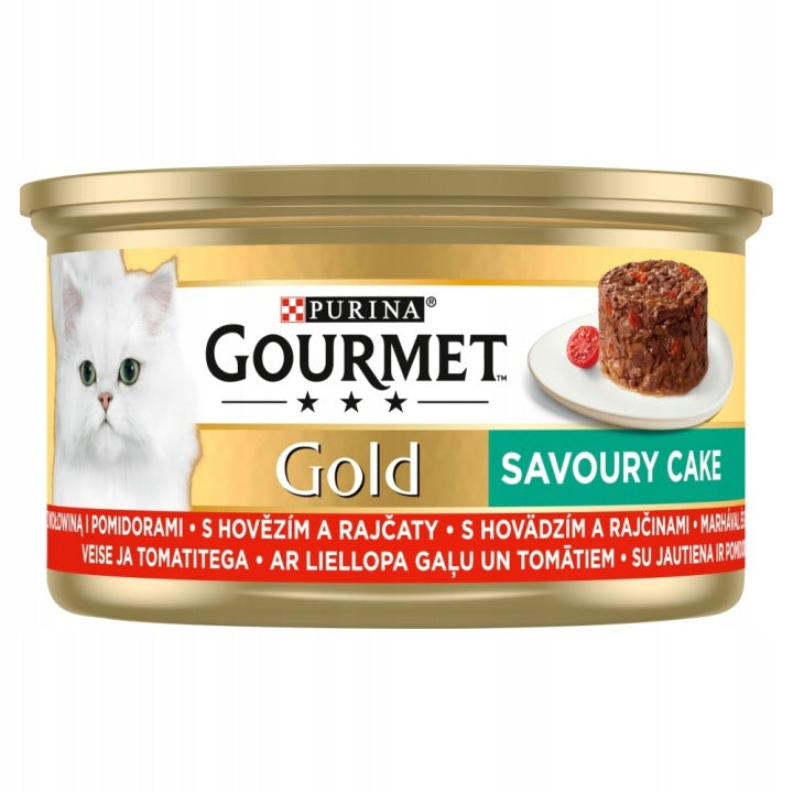 Purina GOURMET GOLD Savoury Cake with beef and tomatoes 85g