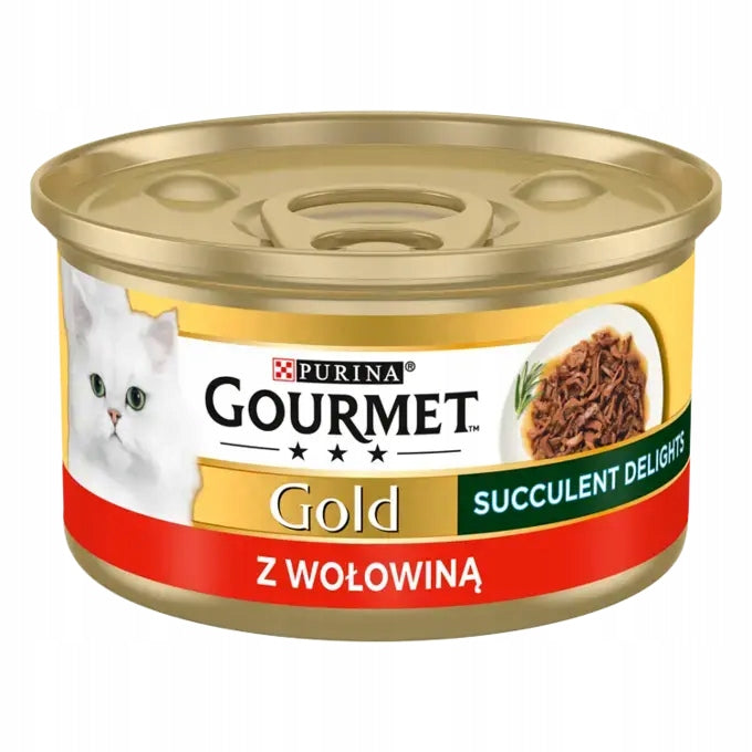 Purina GOURMET GOLD Succulent Delights with Beef wet cat food 85g