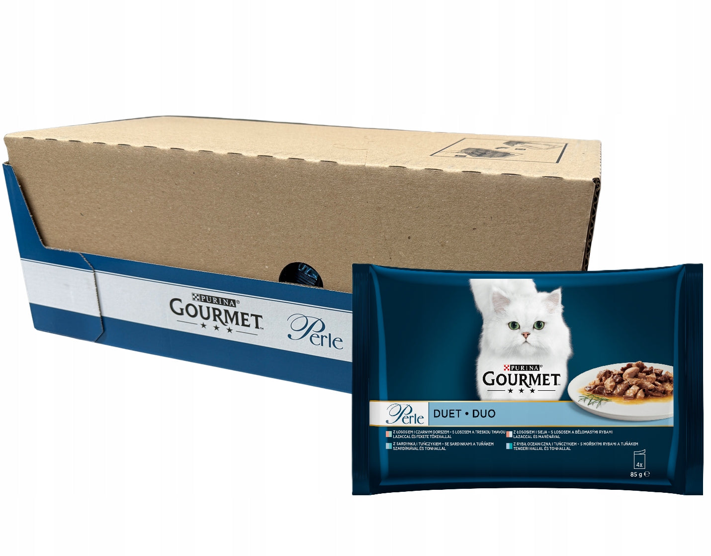Purina Gourmet Pearls Fillets Mix Fish Duet 48x85g for Cat