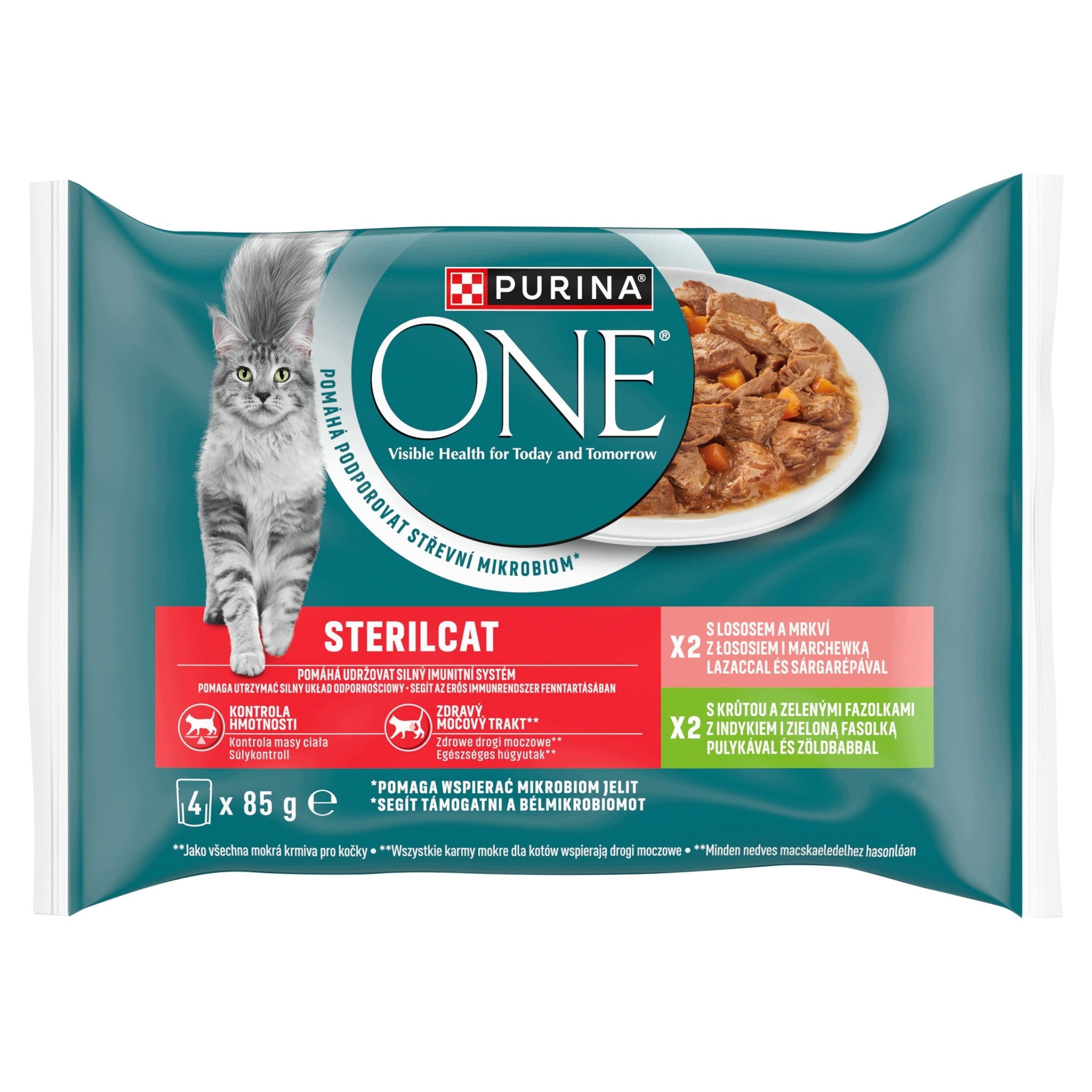 Purina One Sterilcat wet cat food MIX salmon and turkey in sauce 4x85g Brand Purina ONE
