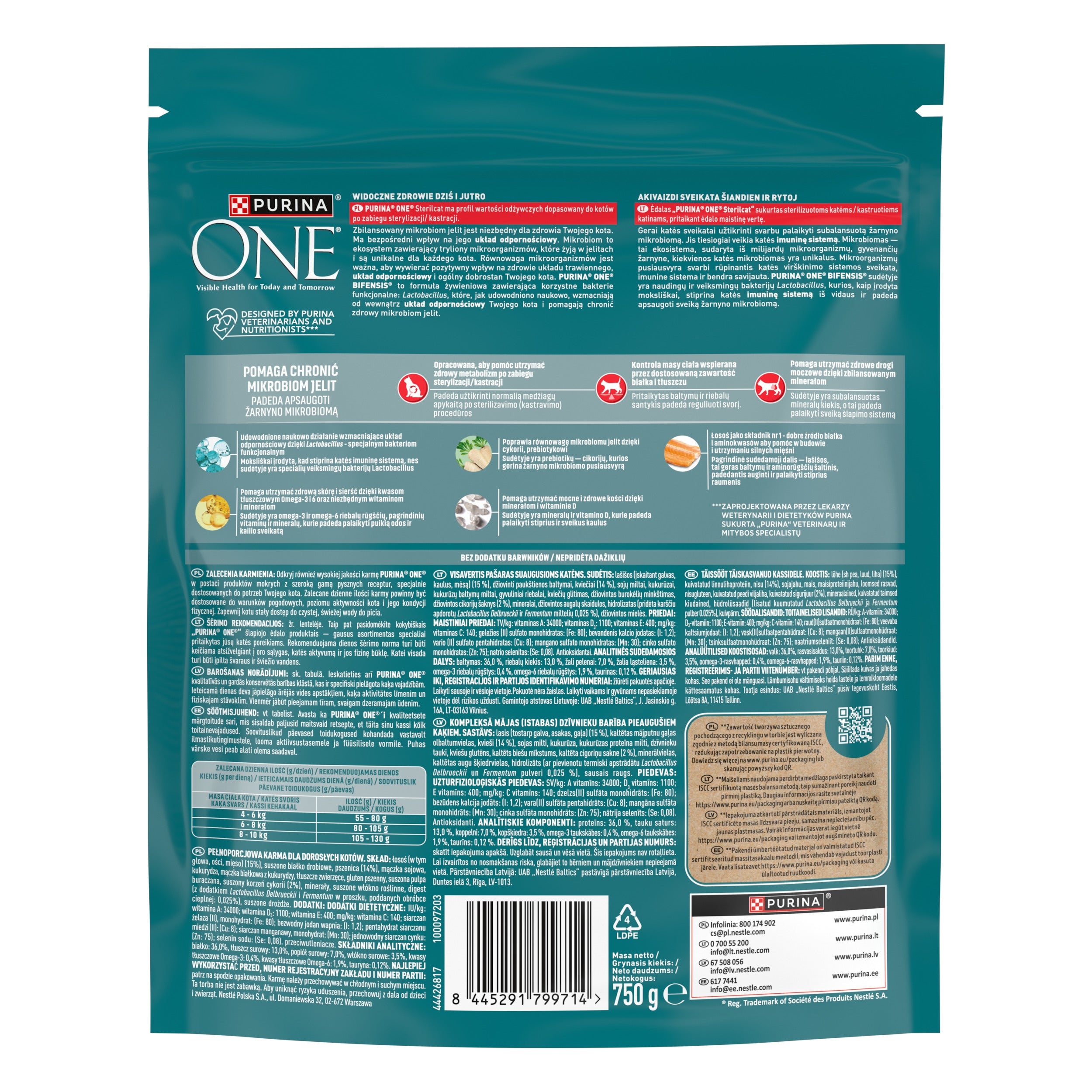 Purina salmon dry food 0,8 kg Manufacturer code 8445291799714