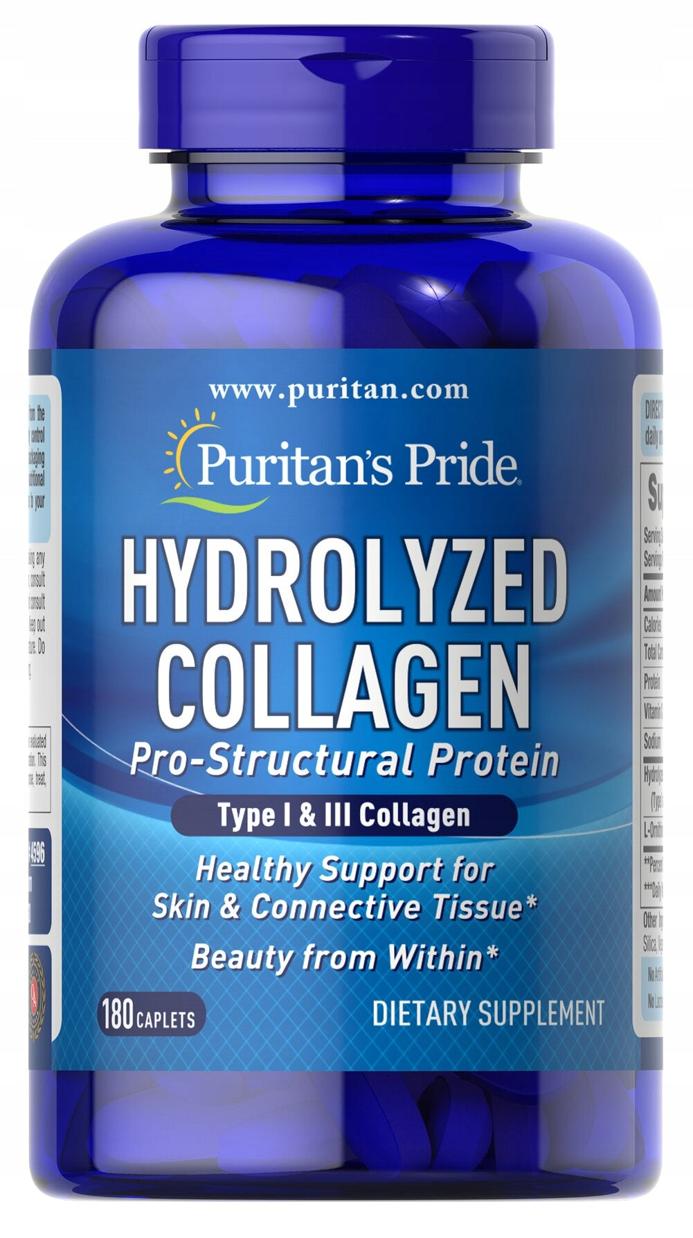 Puritan's Pride Hydrolyzed Collagen 1000 mg 180 Caplets