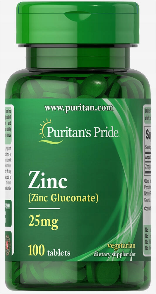 Puritan's Pride Zinc Gluconate 25 mg 100 tablets