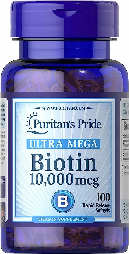 Puritans Pride Ultra Mega Biotin 10000 mcg 100 capsules BIOTIN