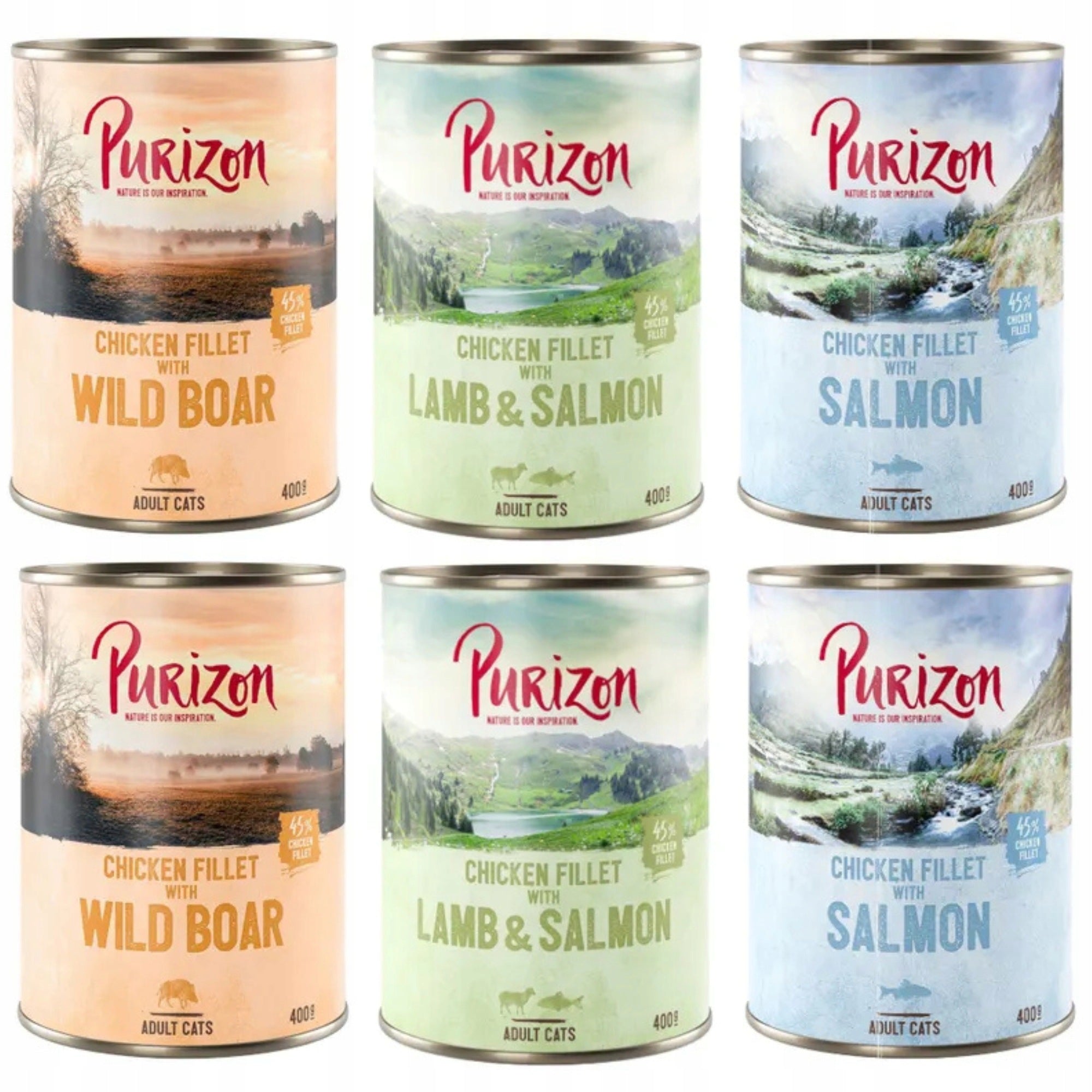 Purizon Adult Mix of flavours in a set of 6x 400g from Germany