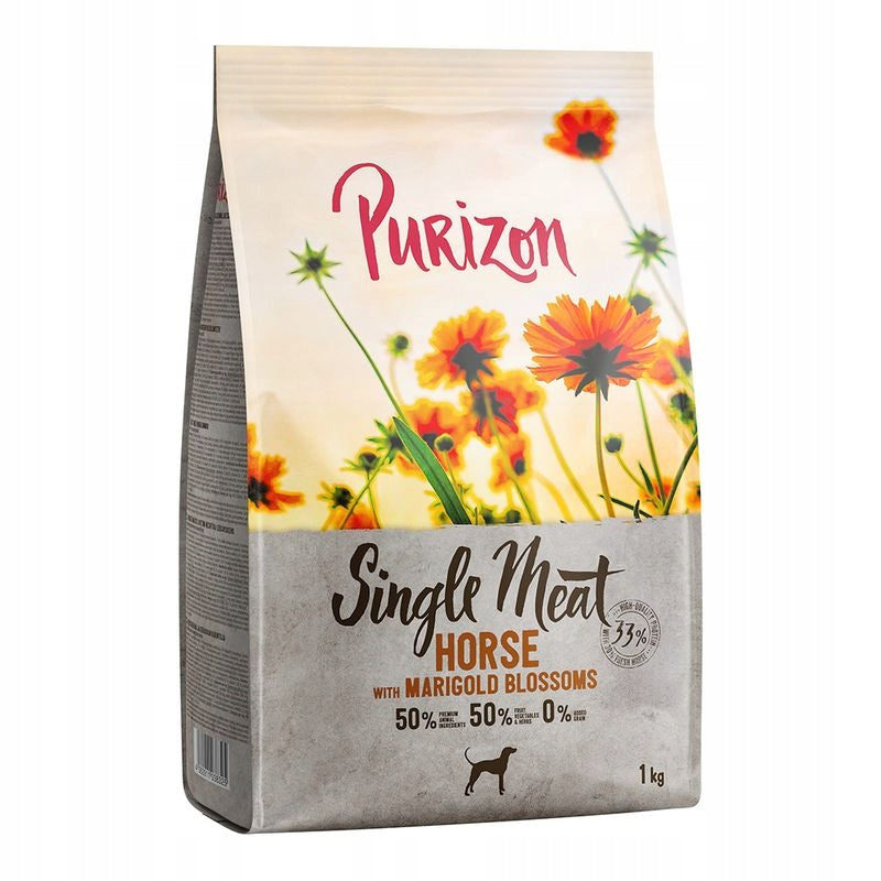 Purizon Single Meat ADULT horsemeat with sweet potato marigold dry dog food 1kg