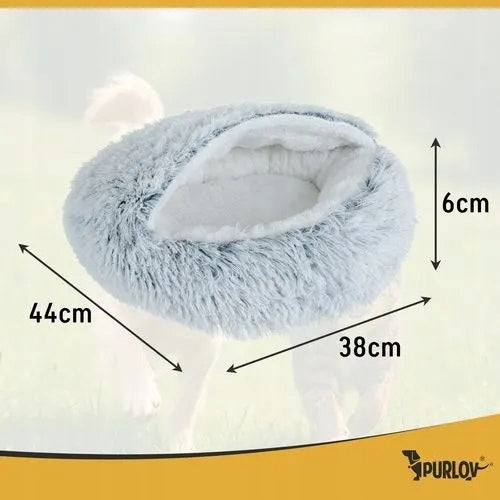 Purlov Dog cat bed S soft fluffy 44x38 cm with canopy Manufacturer code Legowisko dla psa/kota - pluszowe Purlov