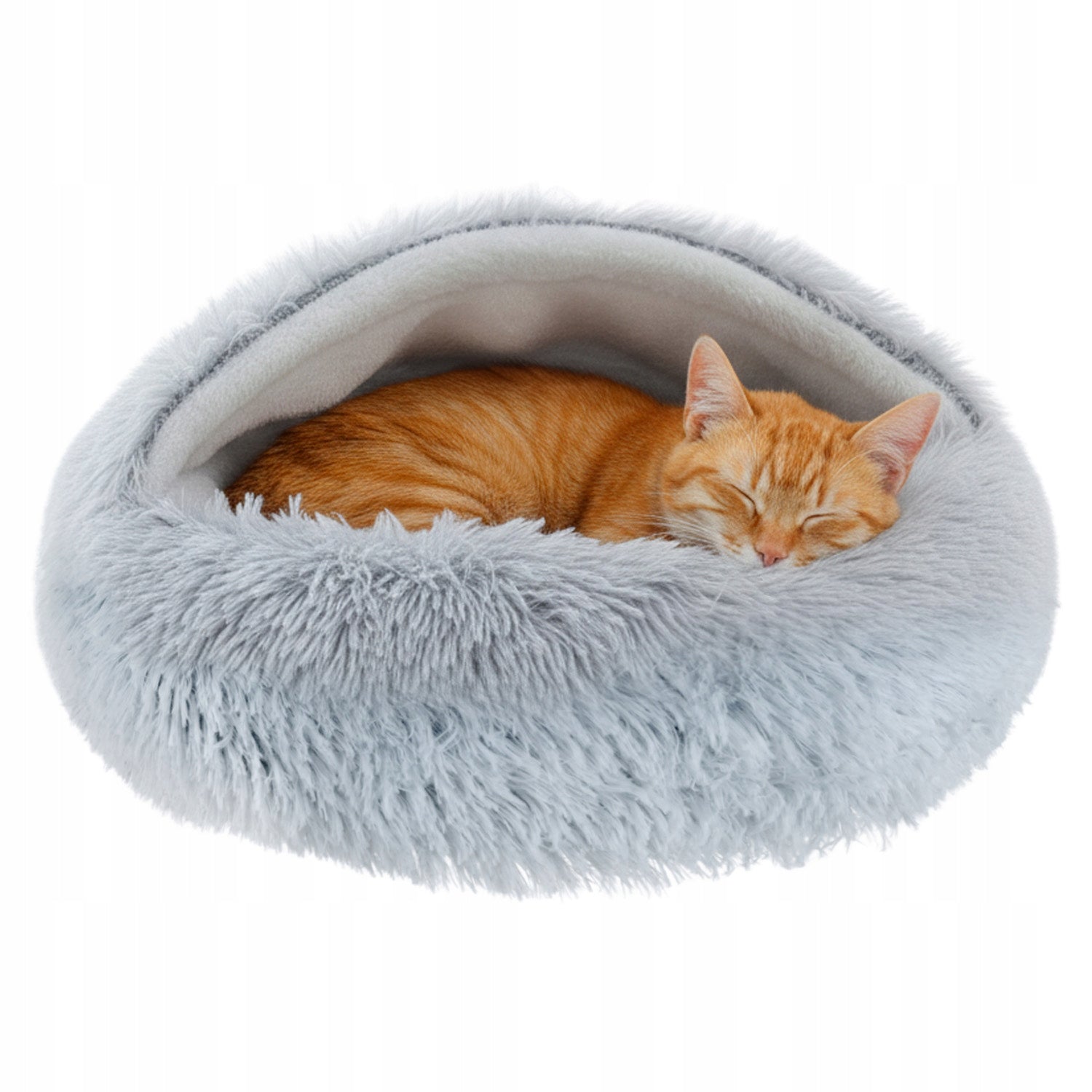 Purlov Dog cat bed S soft fluffy 44x38 cm with canopy
