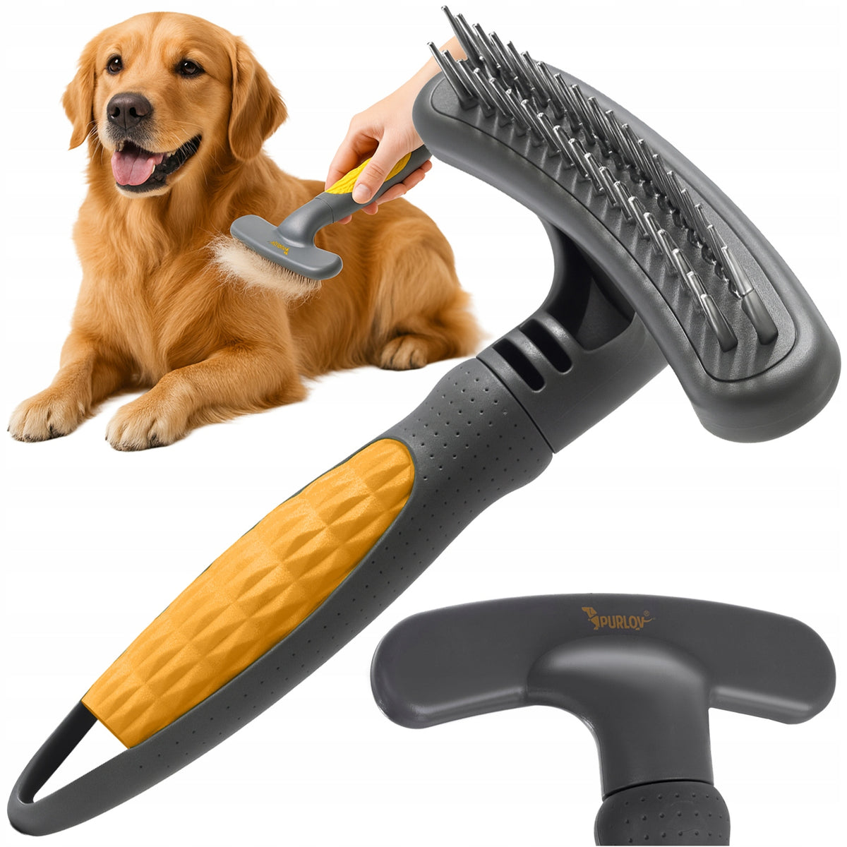 Purlov Rotating Teeth COMB BRUSH for Cat Dog Double Row Brand no brand
