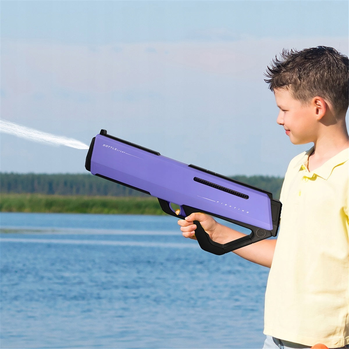 Purple Electric Water Gun With Automatic Water Intake 1500mAh Packaging status original