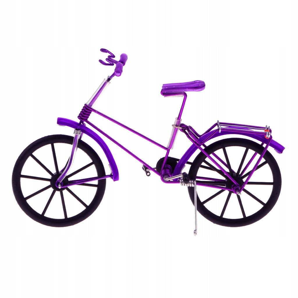 Purple Iron Decorative Bicycle Model Desk Decor 7.9 L X 2.6 W X 5.5 Packaging status original