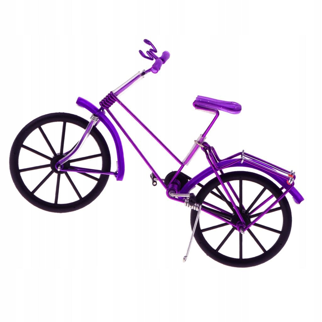 Purple Iron Decorative Bicycle Model Desk Decor 7.9 L X 2.6 W X 5.5