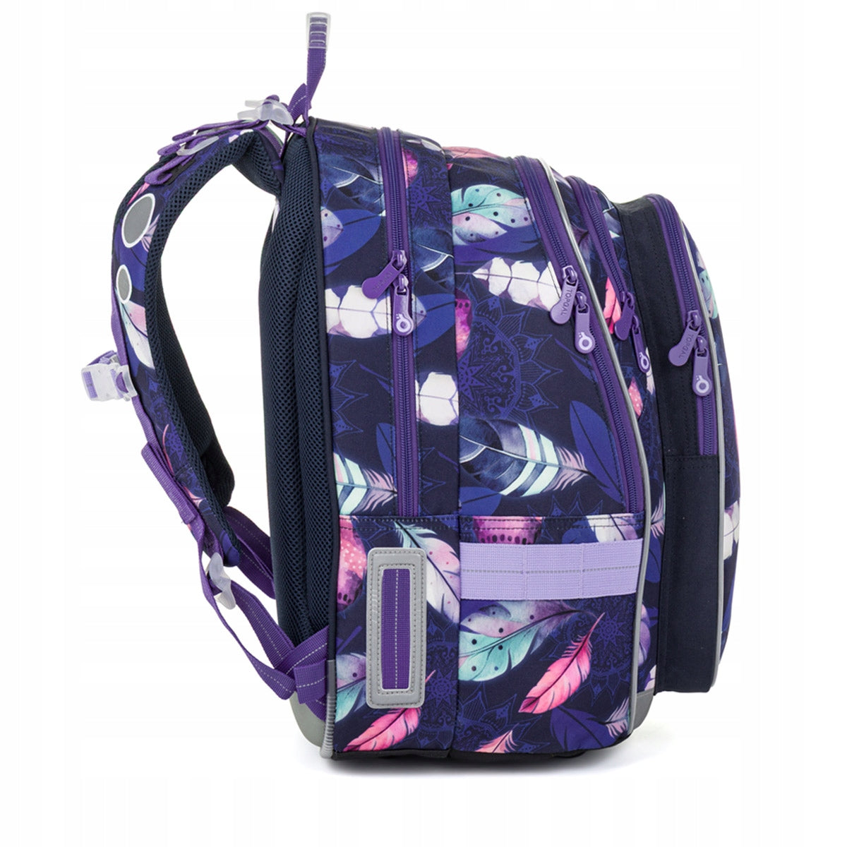 Purple school backpack with feathers Topgal LYNN 26008 2-5 class Manufacturer code 8592571027958