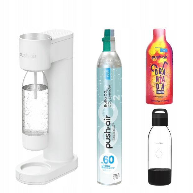 PushAir Saturator Dafi White/Silver Bottle 0,7 Syrup Bottle 0,5 Holder