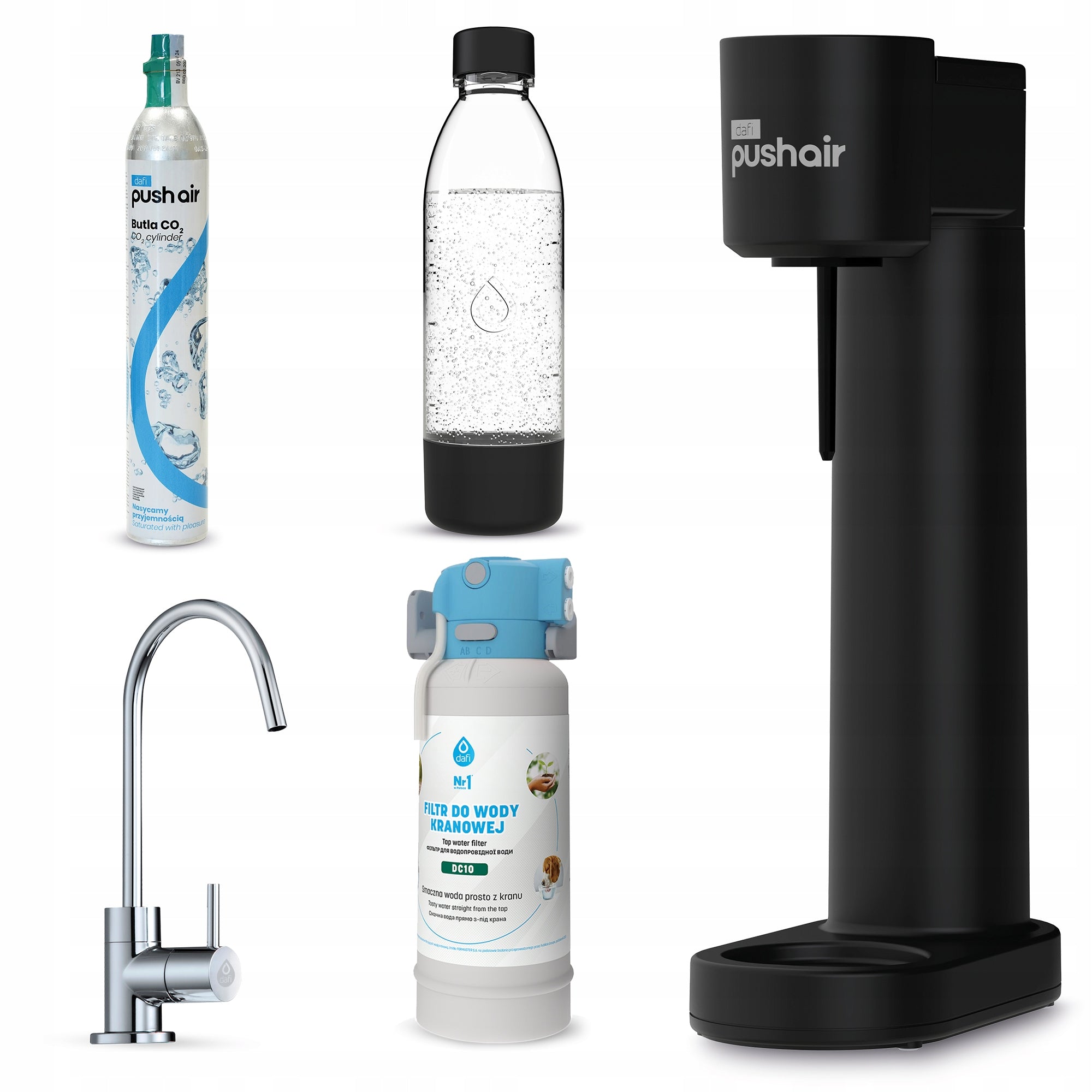 PushAir saturator cartridge bottle + Flow Comfort Basic (DC10) Alto battery