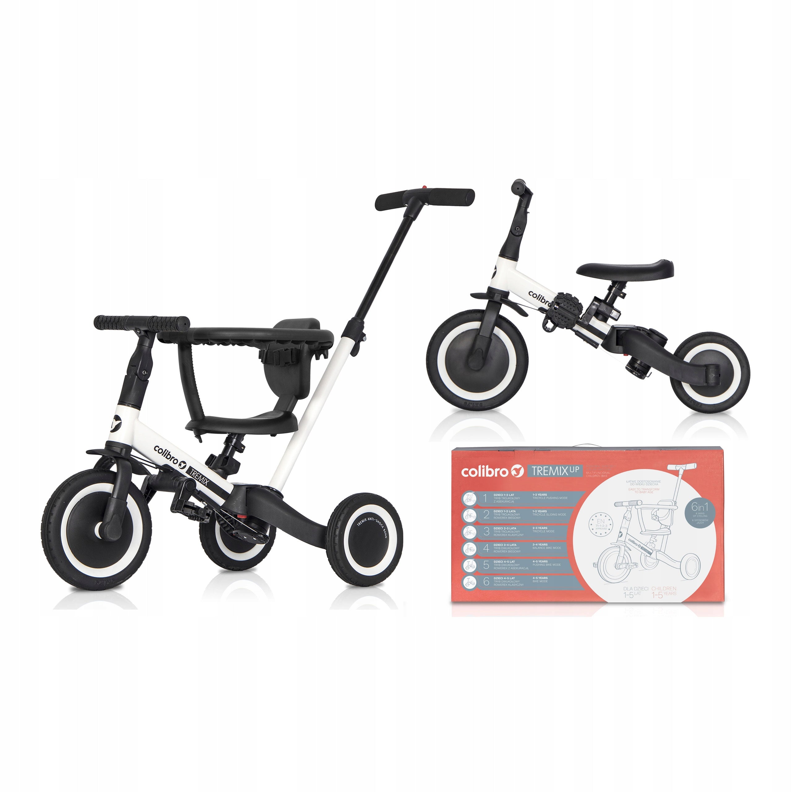 Pusher ride-on children's bike Tremix UP 6in1 for a child for a year light
