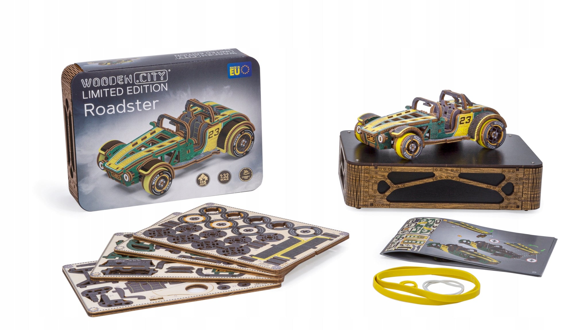 Medinis konstruktorius Wooden city Roadster Limited Edition, 115 d.