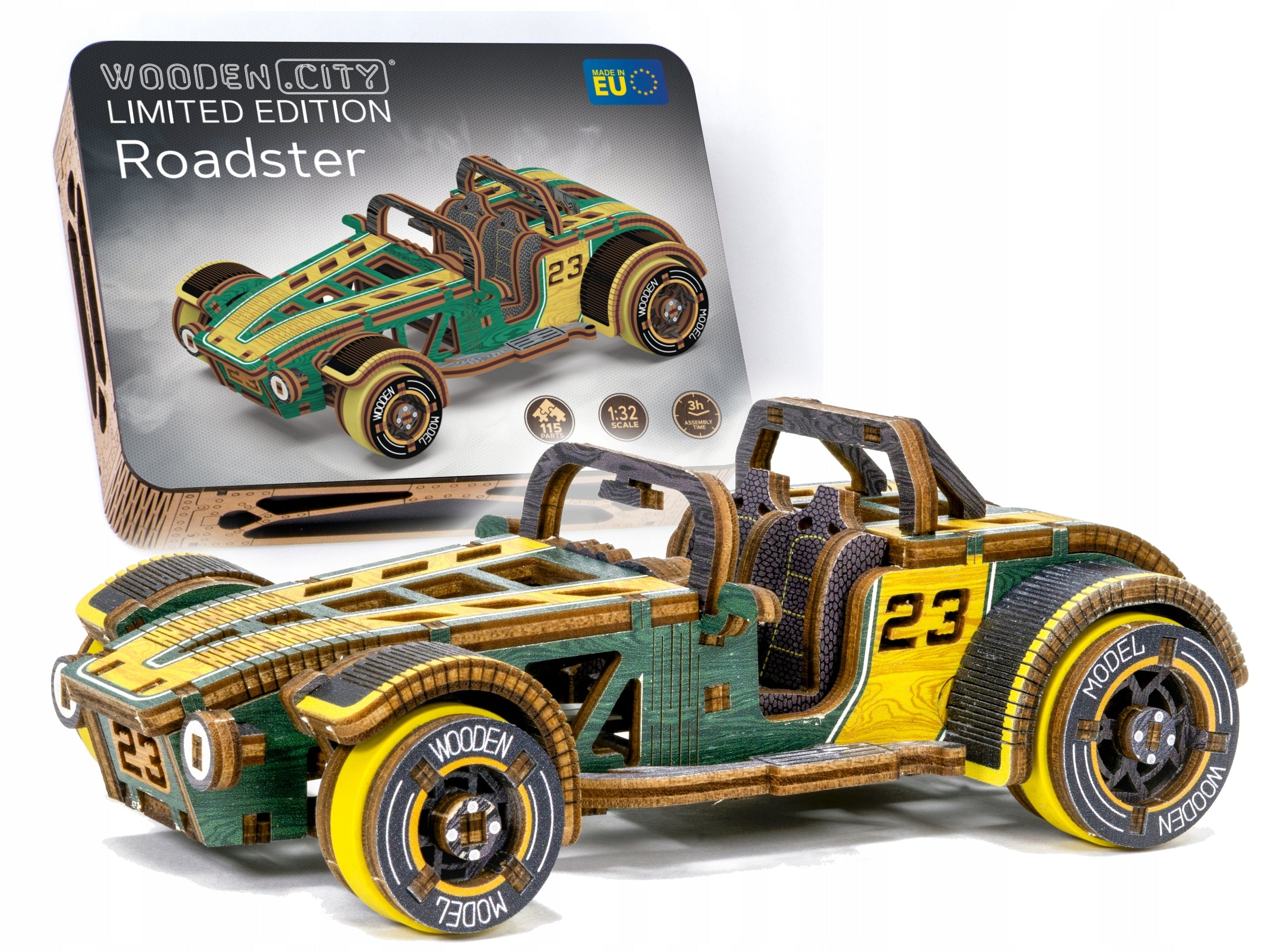 Medinis konstruktorius Wooden city Roadster Limited Edition, 115 d.