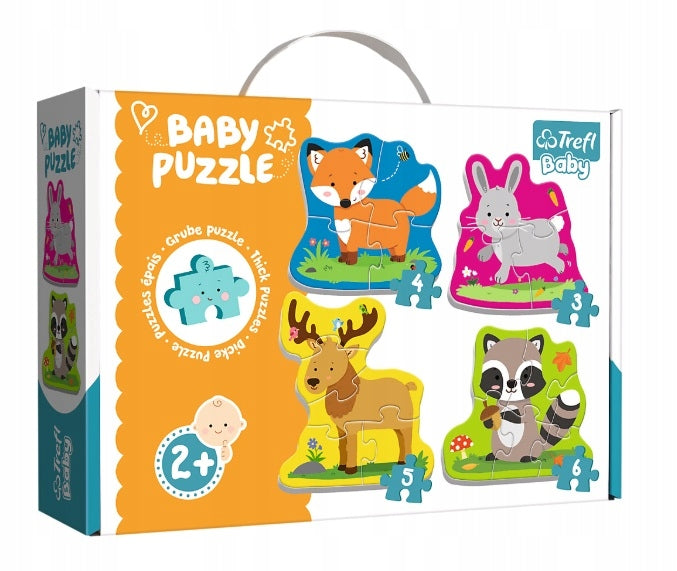 Puzzle-Set 4 in 1 „Tiere“ Trefl Baby, 4+3+5+6 d. 