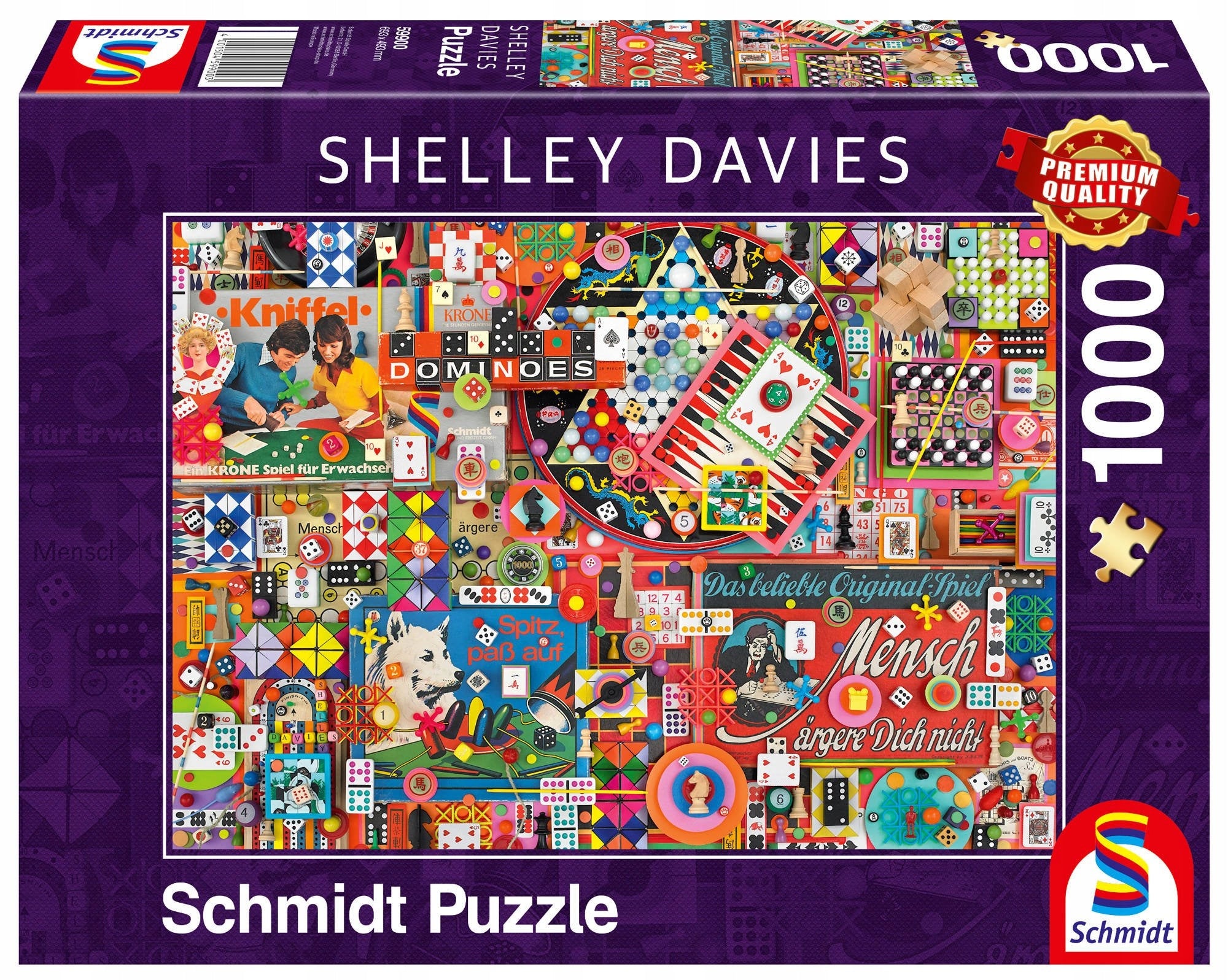 Puzzle Schmidt Spiele Vintage Brettspiele, 1000 Teile. 