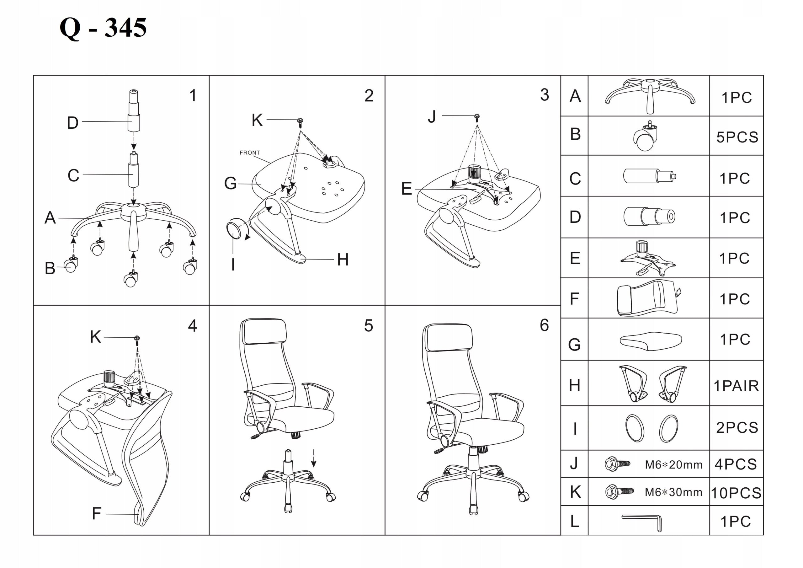 Q-345 Grey Office Work Chair Kind rotary