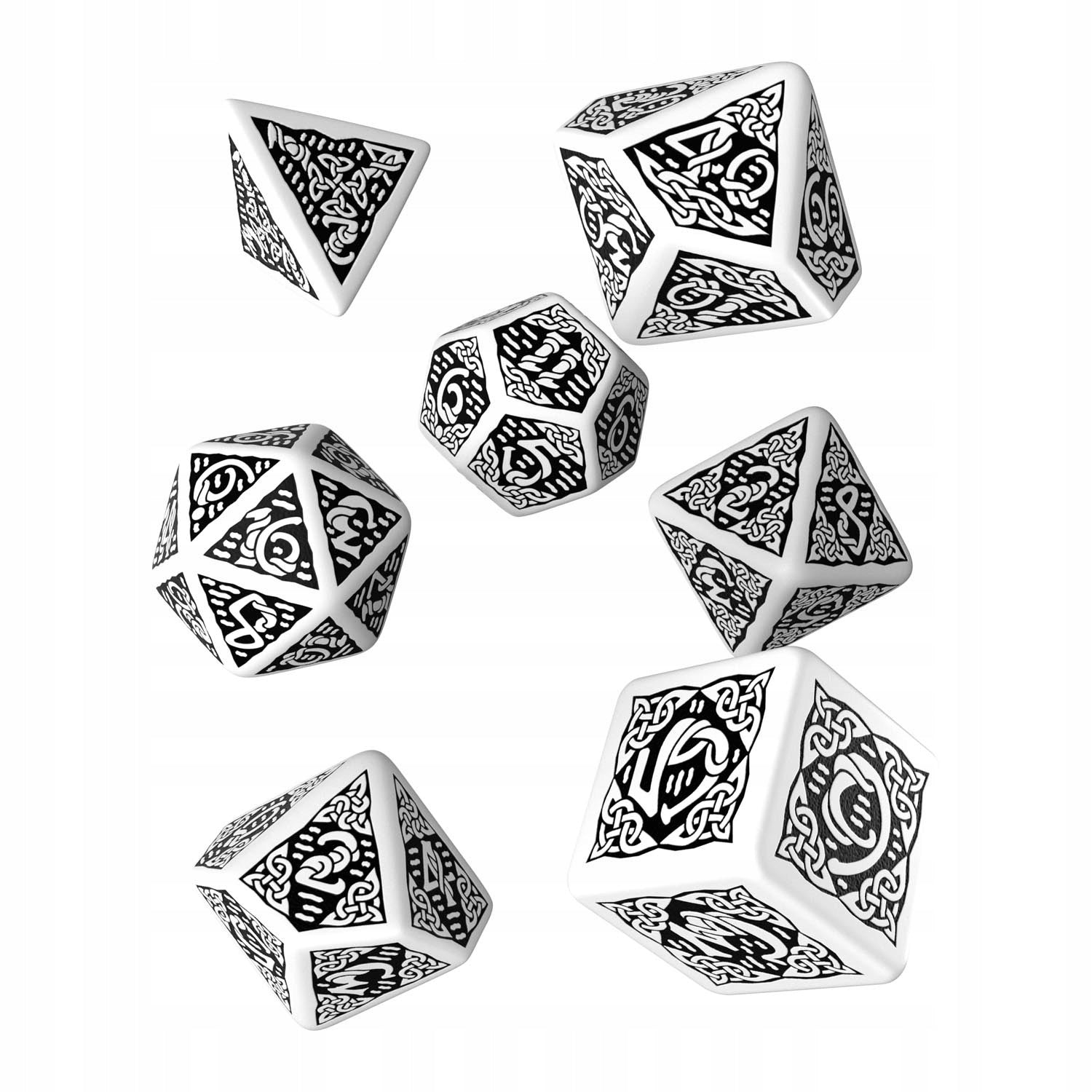 Würfelset Celtic 3D Revised weiß und schwarz 